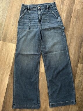 American Eagle Outfitters Women’s Relaxed Wide-Leg Denim Jeans - Washed Blue